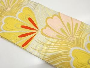 アンティーク　孔雀羽根模様織り出し名古屋帯（着用可）